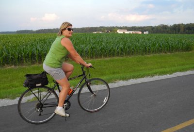 Riding along a corn field