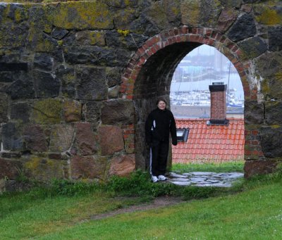 Thick walls of the Varberg Fortress