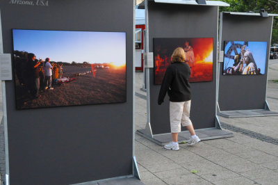 Photographers display in a Malmo park