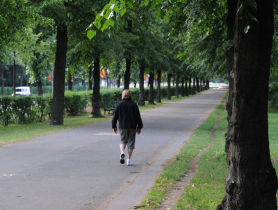 Taking at walk in the Tiergarten (Berlin's equivelent to New York's Central Park)