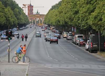 Looking East about 1.5 miles from the Victoy Column to the Brandenburg Gate