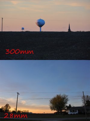 Zoom range of the Nikon 28-300 on a D700