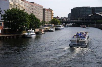 Tourboats on a Canal in Berlin