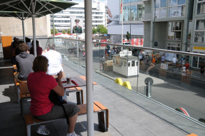 McDonalds balcony view of Checkpoint Charlie (now just a tourist trap)