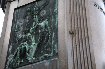 WWII battle damage to the Bismarck monument