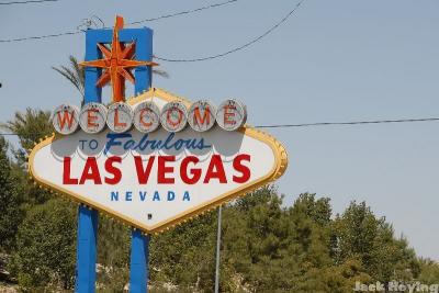 The famous sign on the South end of the Strip