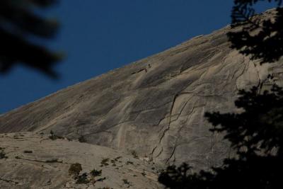 View of upper Half Dome from the trail