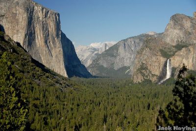 El Capitan and Bridalveil Falls, from Tunnel View