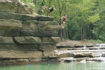 Natalie Brenda & I jumping from the Otter Creek falls.