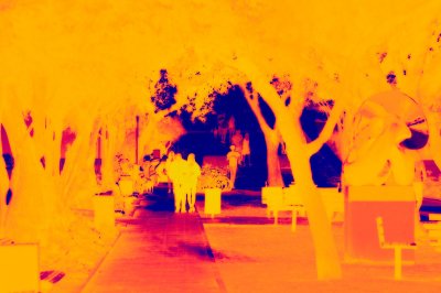 Tel Aviv Ben Gurion Blvd. sunset - infrared