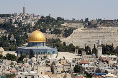 Jerusalem, Dome of the Rock and Mount of Olives cemetery
