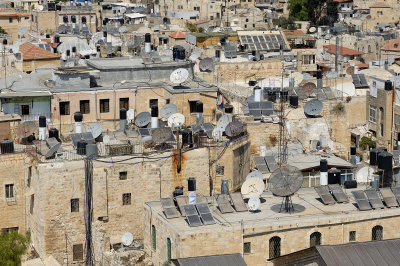 Jerusalem, old city rooftops in Muslim quarter