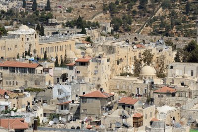 Jerusalem, view of Muslim quarter and Mount of Olives