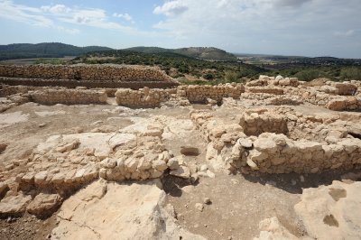 Khirbet Qeiyafa excavations - view towards western city wall