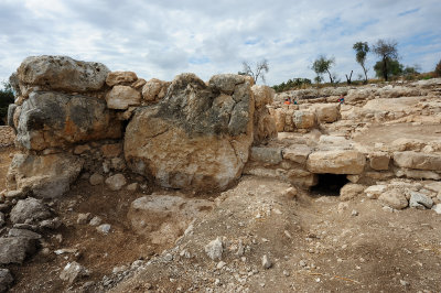 Khirbet Qeiyafa - eastern gate with massive 10 ton stones