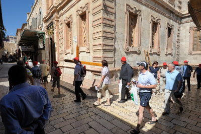 Christian pilgrims in the Old City of Jerusalem