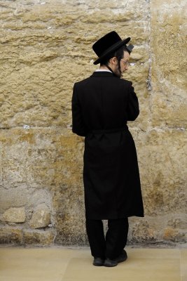 Jewish Haredi youth at Western Wall