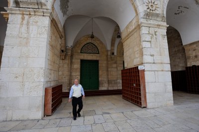 Man at Al Aqsa mosque entrance