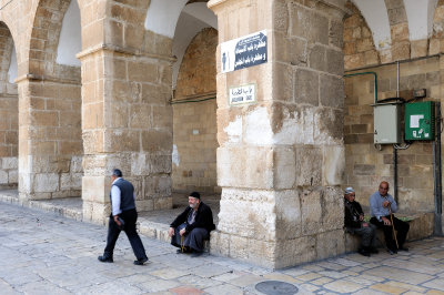 Muslim men near Ablution Gate, Temple Mount, Jerusalem