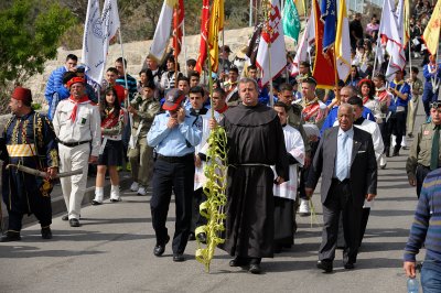 Palm Sunday procession on Mount of Olives