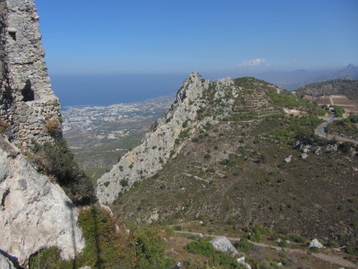 looking toward Girne from St Hilarion