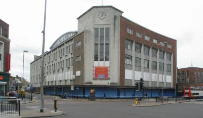 The once great CO-OP, now gone, home to the Skyline ballroom - later to become Romeo and Juliet disco. The curved disco roof can be seen top left.