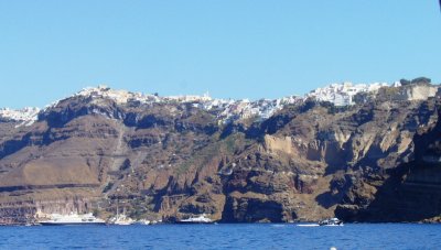 View of Thira from sea
