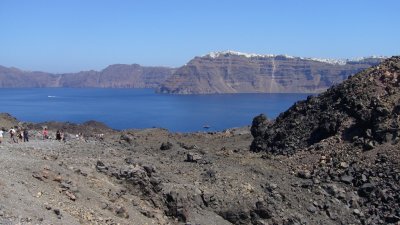 Hiking on the caldera