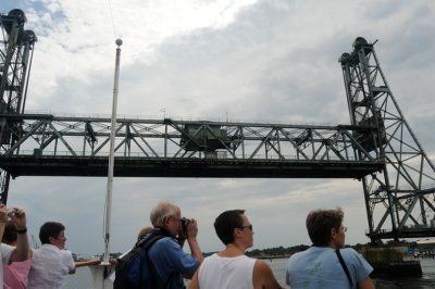 Bridge up to exit harbour