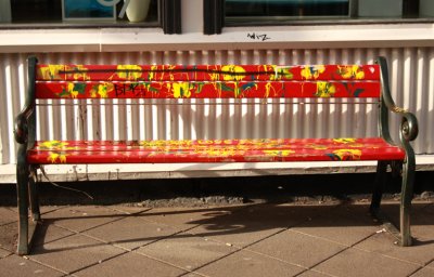 SUNNY SPOT FOR THIS FLOWER POWER BENCH
