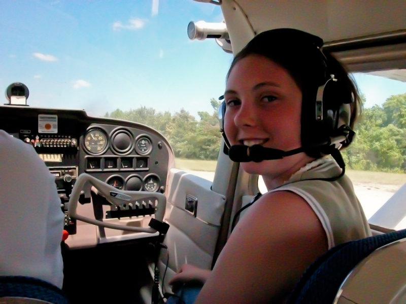 First Flying Lesson Smile says it all.