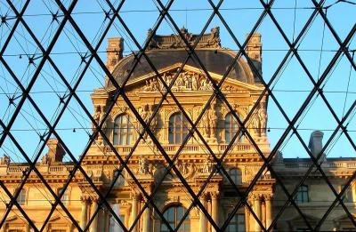 Louvre through the glass pyramid