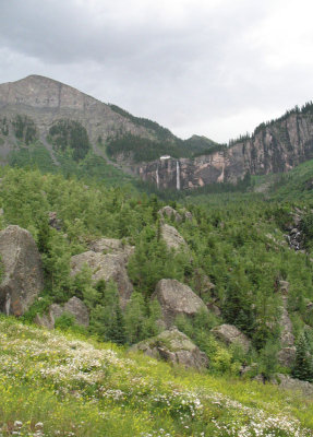 Looking up at Black Bear road from the end of Telluride.