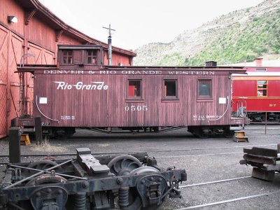 A former Rio Grande caboose on display at the D&S Museum.