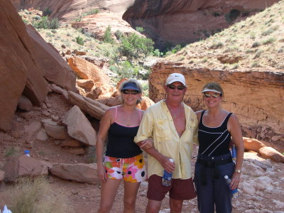 Karen Larry & Susan under Rainbow