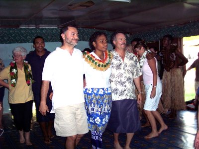 Dancing after the 1St bowl of Kava