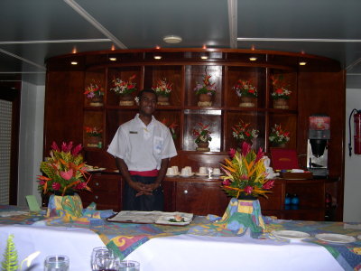Dining room aboard Blue Lagoon Cruise