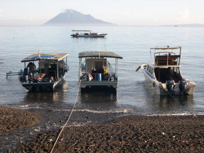 Dive boats at Murex Manado