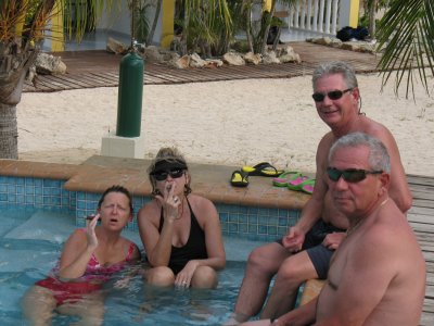 Larry Dan Bev & Karen at Pool