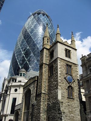 The Swiss Re (aka The Gherkin) tower in London