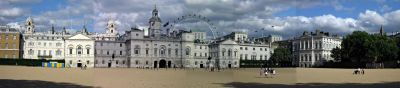 Horse Guards Parade and Millenium wheel panorama