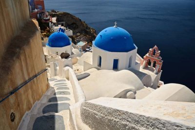 Blue domes of Santorini