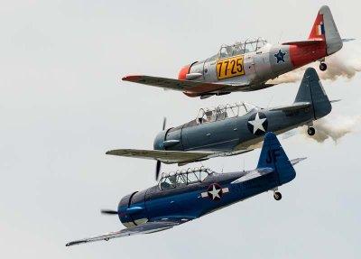 Phoenix Escadrille with T-6/SNJ in Formation