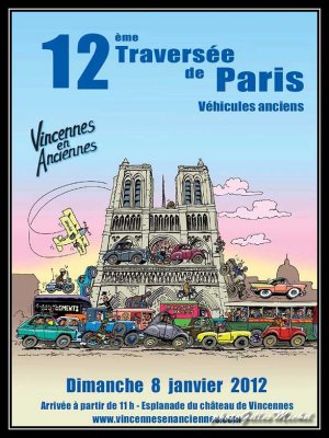 Twelfth crossing of Paris in ancient cars