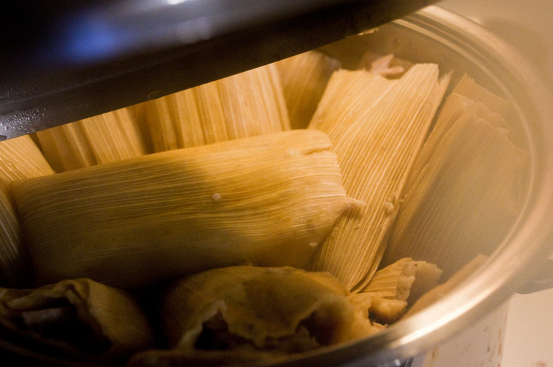 Steaming Tamales