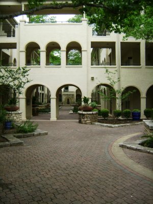 Looking down the courtyard of the opposide end-building.  