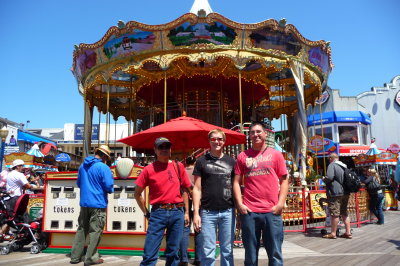 May 21, 2011. Bambi, Corey, Chris and Pier 39 carousel. San Francisco.JPG