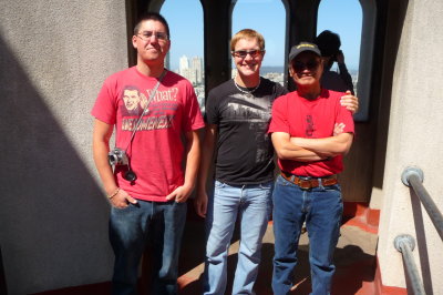 May 21, 2011. Chris, Corey, Bambi at top of Coit Tower, Telegraph Hill, San Francisco  (2).JPG