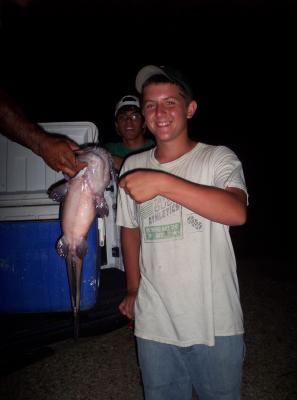 About an 8-lb. catfish that Alex caught when he went fishing with his friend, Chastain & Dad.  This is the biggest fish that Alex has ever caught!