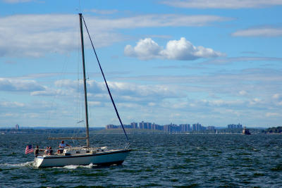 Long Island Sound and Coop City, The Bronx, from the Merchant Marine Academy, Kings Point, NY